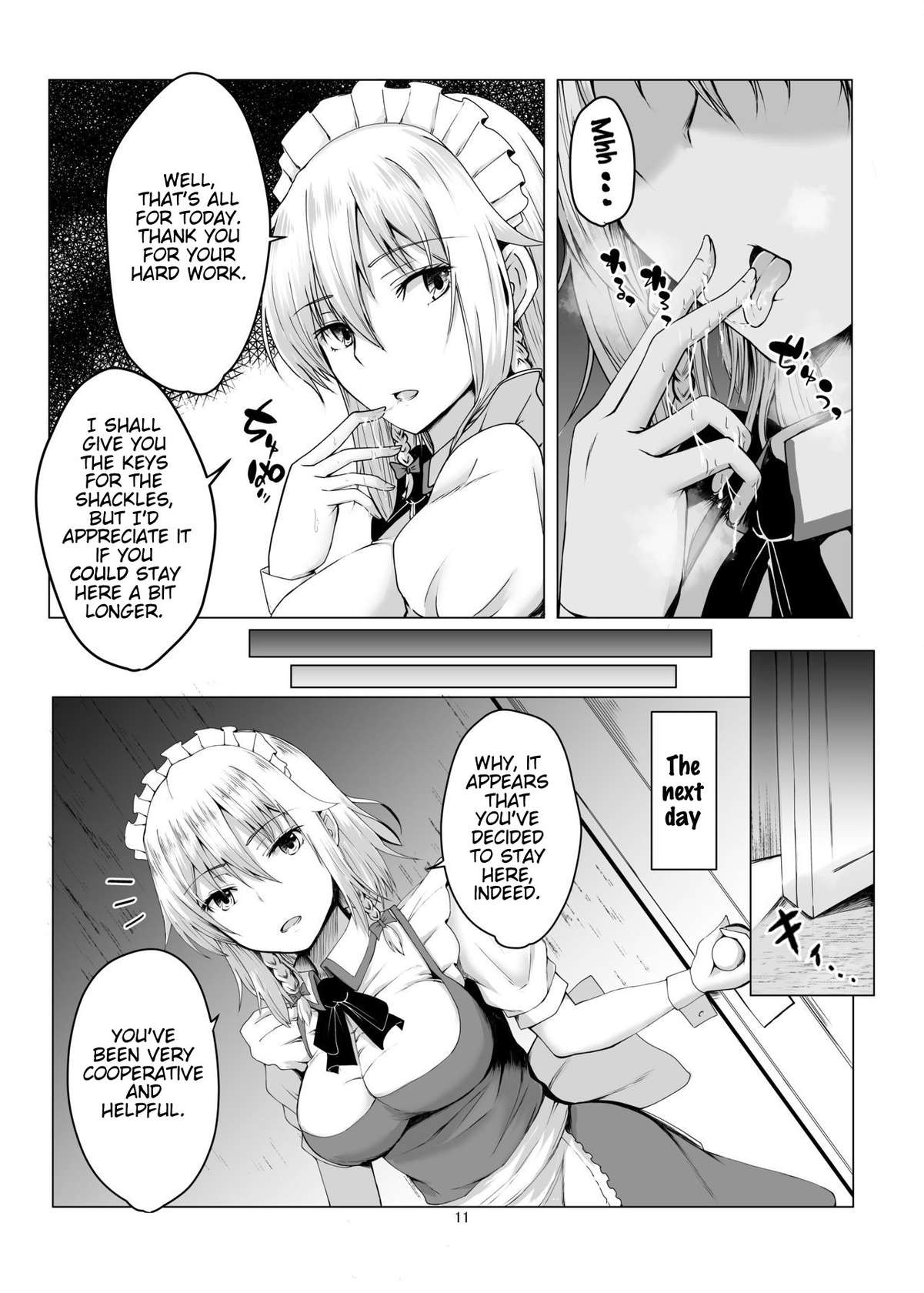 [Shiso Ninniku (Kamunika)] Sakuya-san ni Tantan to Sakusei Sareru Manga | A manga where Sakuya-san calmly squeezes your sperm (Touhou Project) [English] [FunnyTL] [Digital]