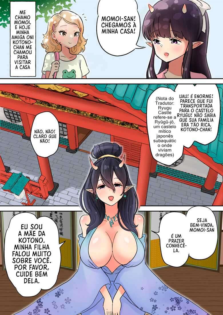 Futanari x Oni Mother and Daughter (Tongue Pussy)