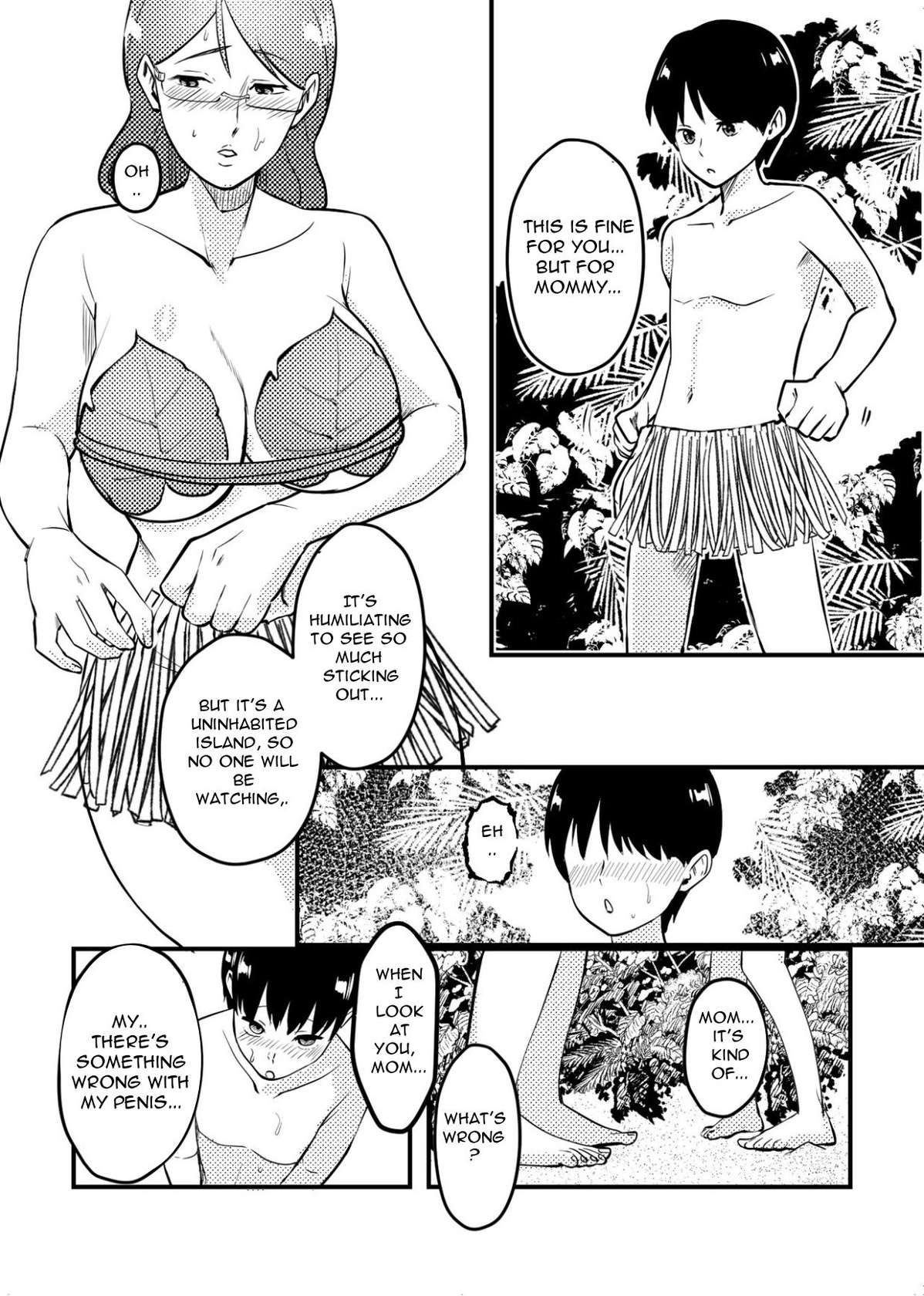 [Maria Planet (Katano Chika)] Mama to Musuko ga Mujintou de Love Love Sex suru Hanashi |  A Story of a Mom and Her Son's Lovemaking on a Uninhabited Island [English]