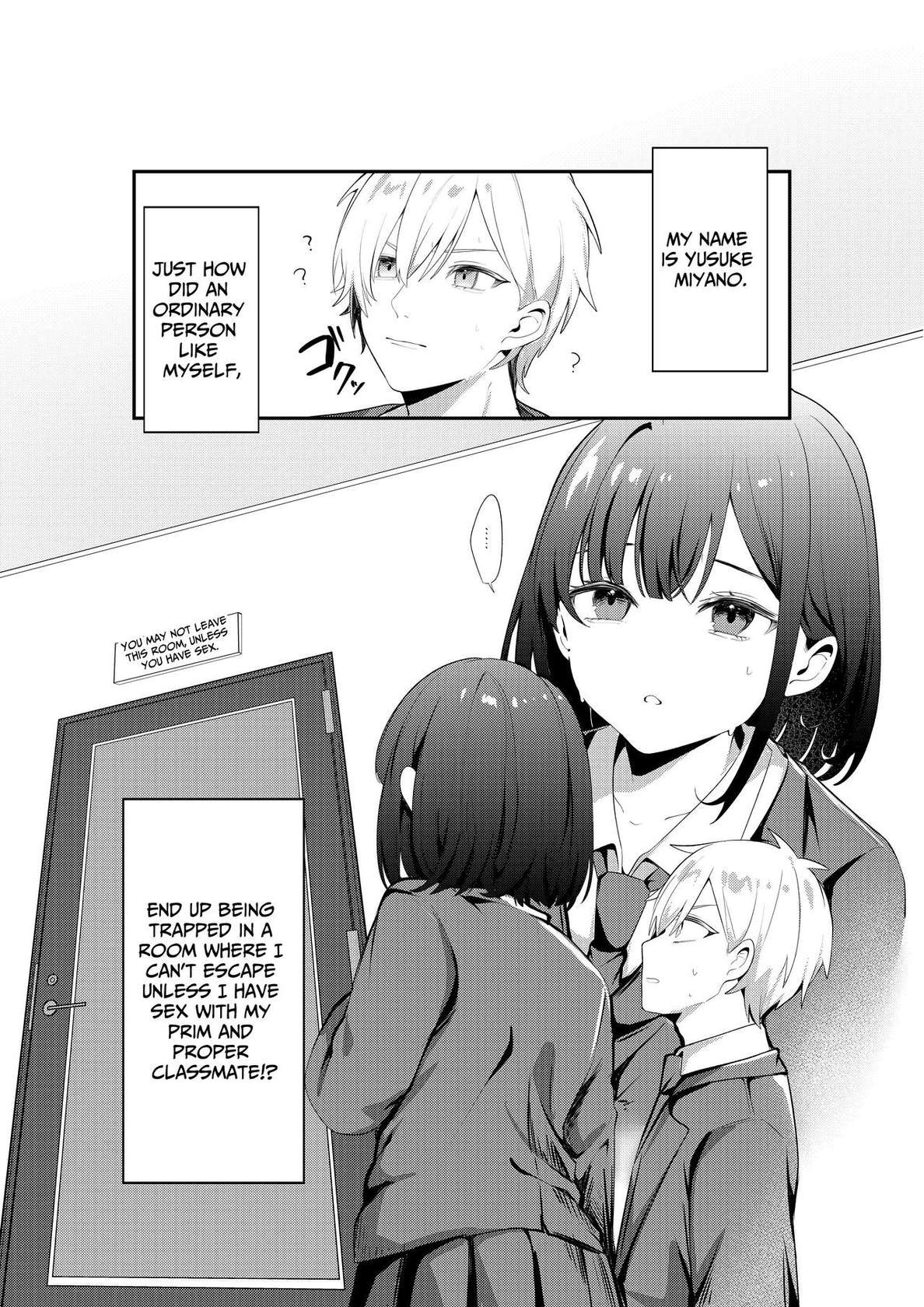 [Whisp (Ariichi Kyuu)] Sex Shinai to Derarenai Heya ni Seiso na Ano Ko to Tojikomerareru | Trapped in a Sex-Locked Room with that Prim & Proper Girl [Digital] [English] [Benri]