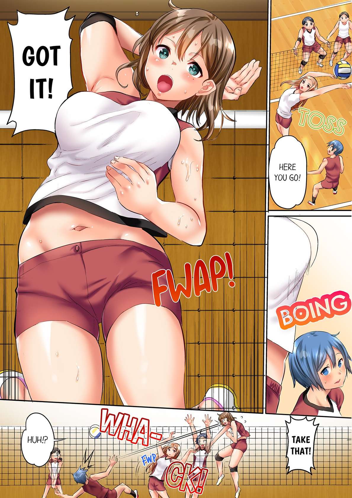 [Kazutaro] Hitozuma Volley-bu no Asedaku SEX ~Shower Abinagara Micchaku Shichau? 1 | Married Women's Volleyball Club Sweaty Sex - We're Being Glued Together While Taking A Shower? 1 [English]