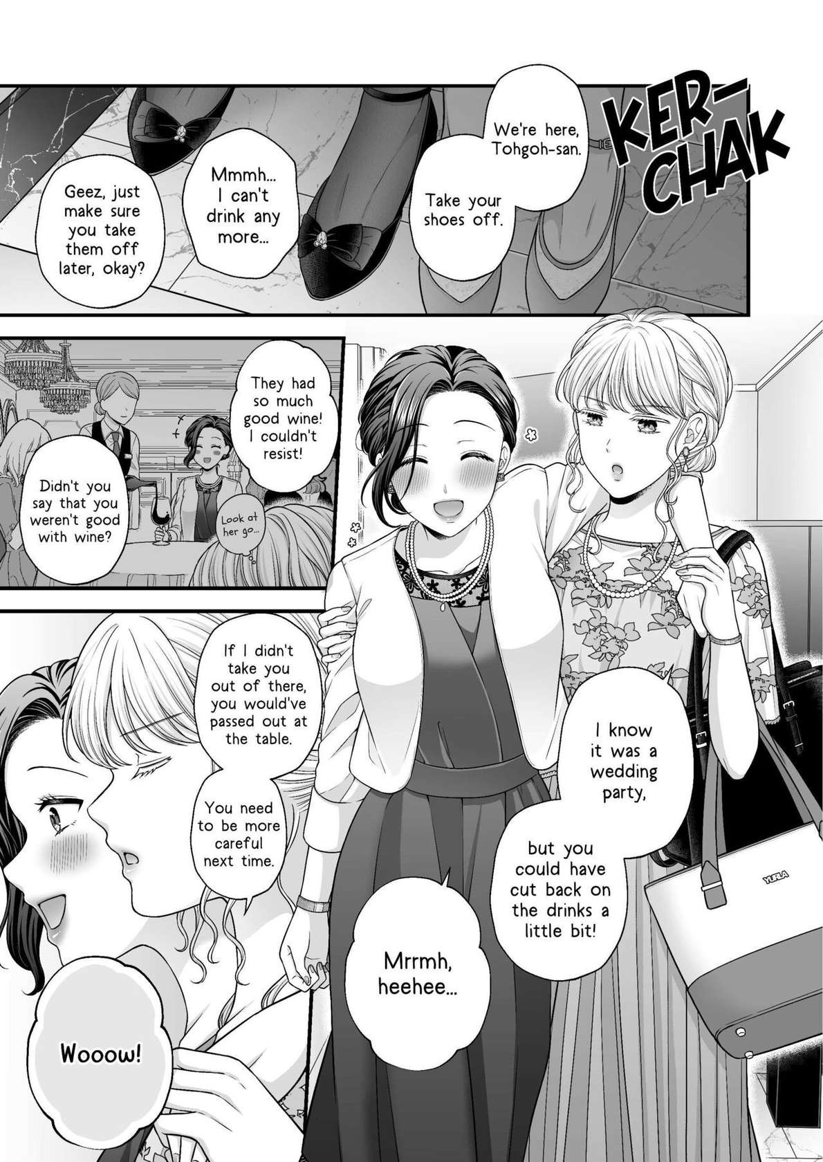 [Tabehoudai (Namaniku)] Kekkonshiki Kaeri no Yoru | Night After Party [English] [Digital] [YURI HUB PLUS]