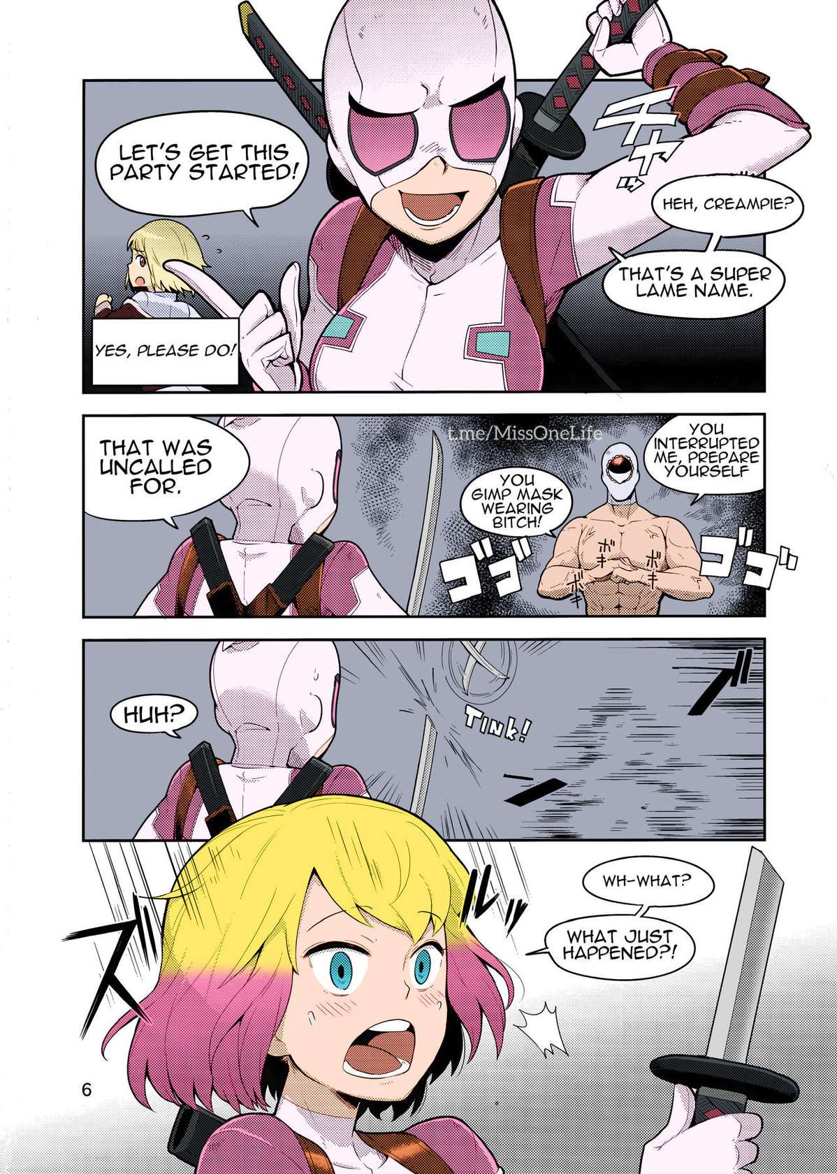 (C95) [Kotau (Bowieknife)] Gwenpool Ecchi na Sekai ni Ojama Shima~su | Gwenpool (Jumping Into an Indecent World) (Gwenpool) [English] [Colorized MissOneLife]