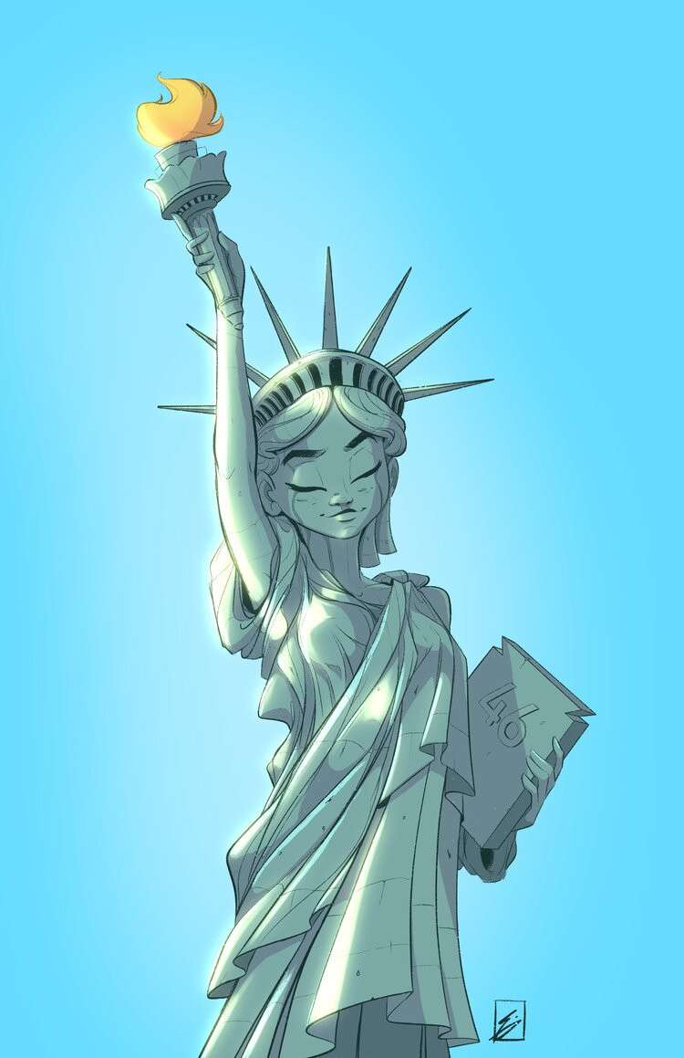 Statue Of Liberty By Unknown Artist Backup