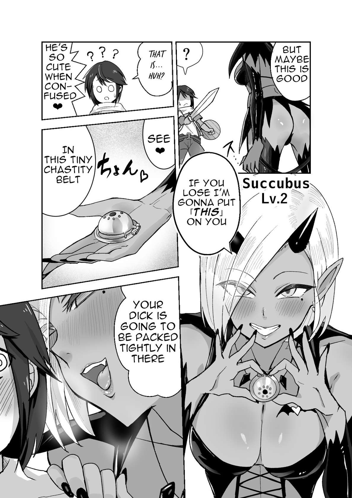 [Permission (Aibiki Mabo)] Succubus ni Haiboku Shite Chitchana Teisobi o Tsukerarechau Ohanashi | Story about Losing to a Succubus and Made to Wear Small Chastity Belt   [English] [TGE7]