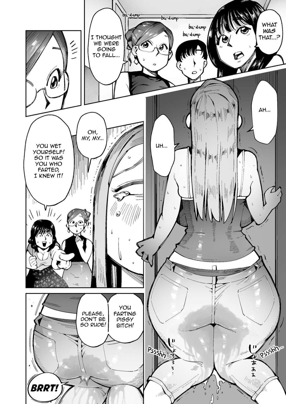 [Cupiko] 3-nin no Hitozuma ga Elevator ni Tojikomerarete Chakui Dappun | 3 Married Women Soil Their Clothing in a Lift [English]