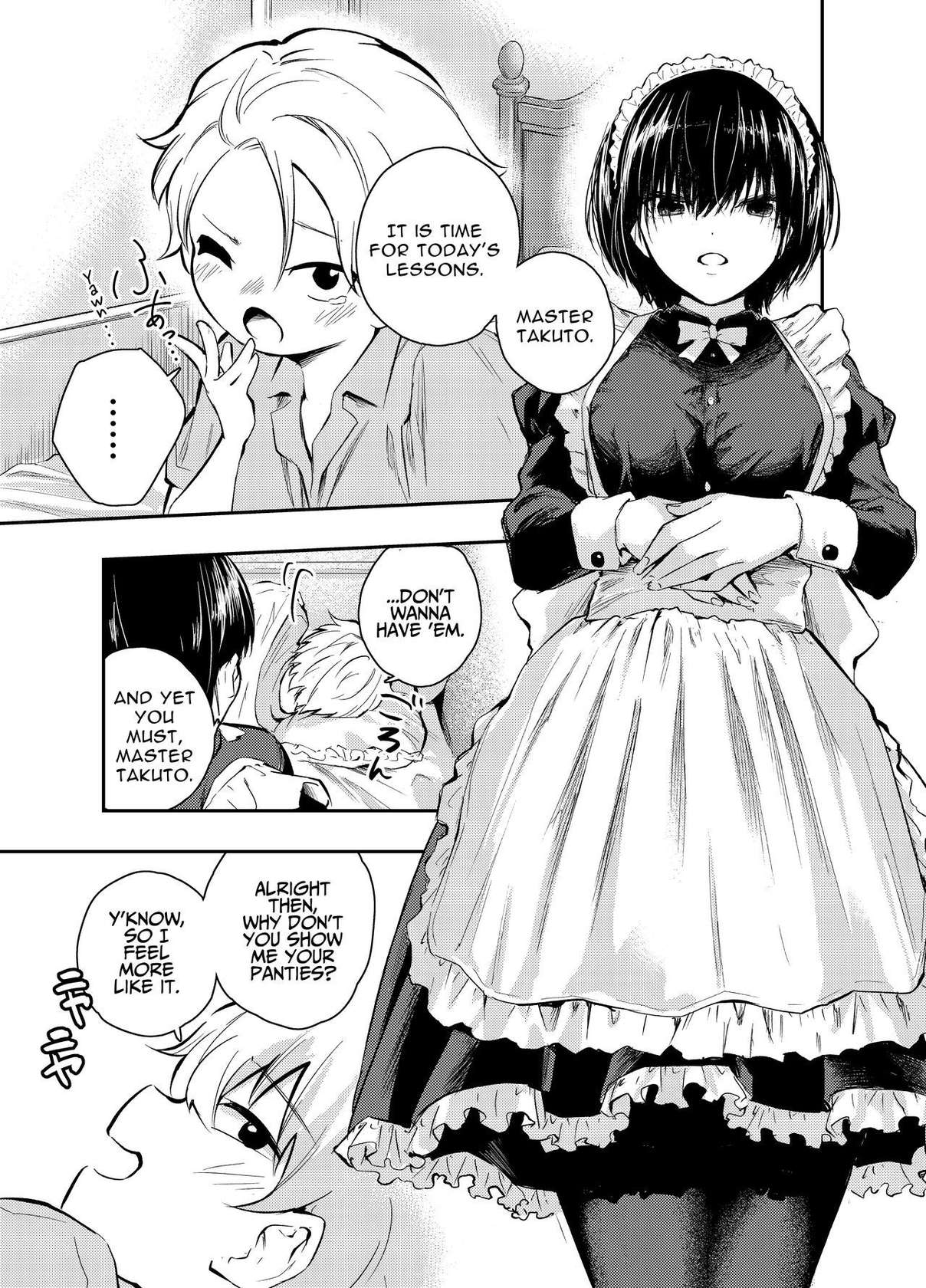 [Hatsuyasumi] A Beautiful Maid Teaches a Cheeky Shota a Lesson [English]