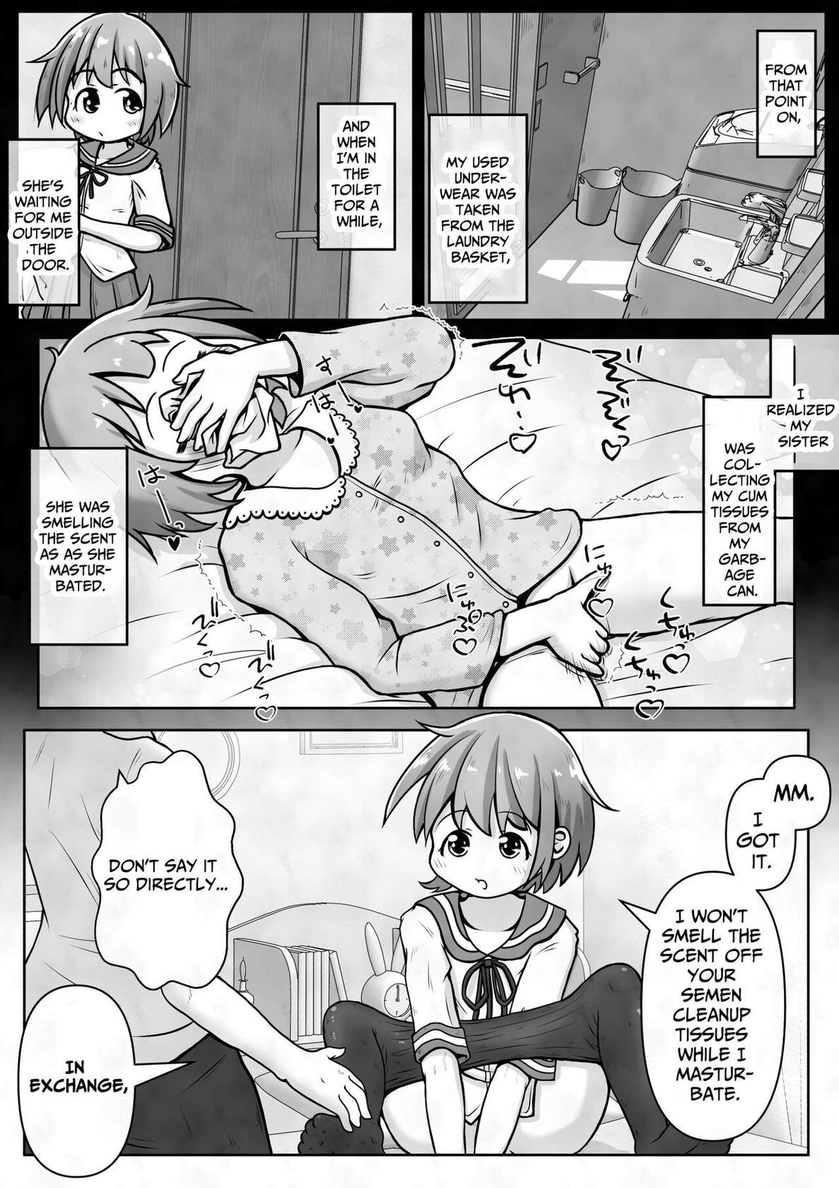 [Ecchi Ecchi Daifuku (Neko Daifuku)] I want my sister to stop making me take off my pants without permission and masturbate with the smell of dirt! [English] [TsukiNet]