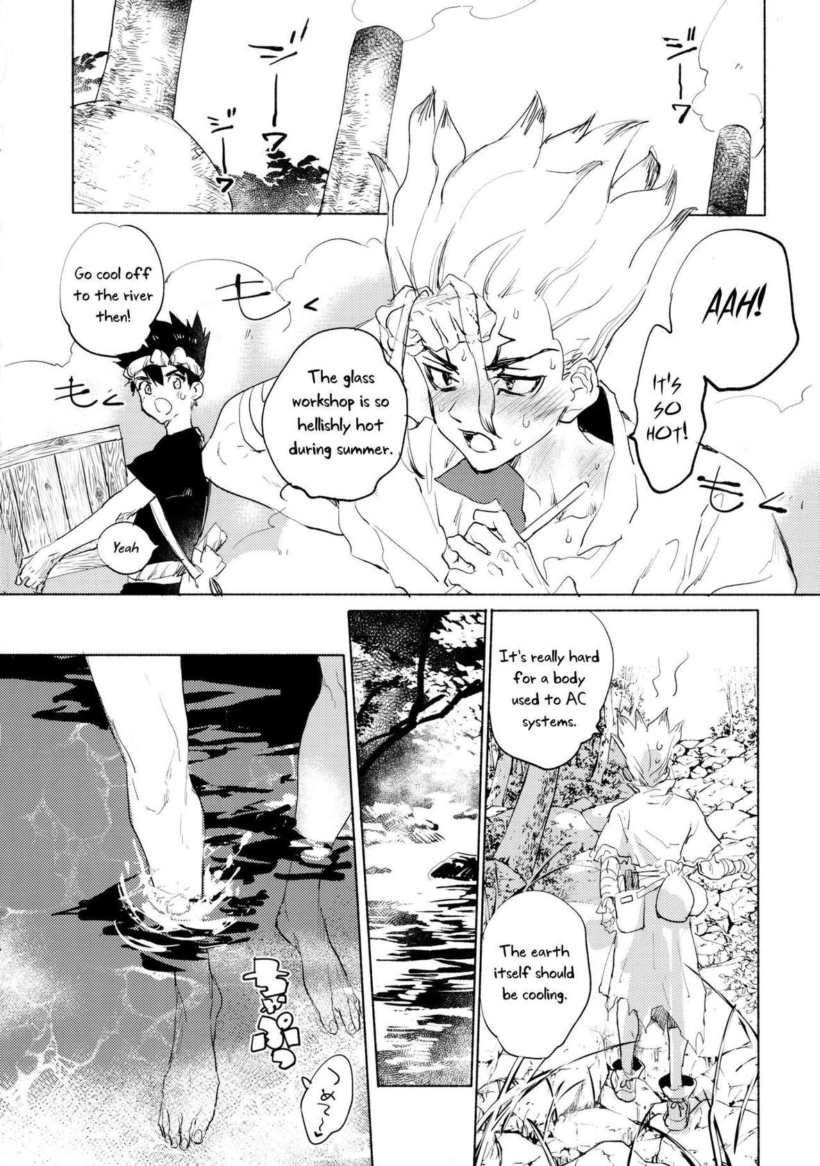 (The ROCK 2) [tcnc (Serizawa Nae)] Sekki Sekai de Mabushii Natsu (Dr. STONE) [English] [Uncle Bane]