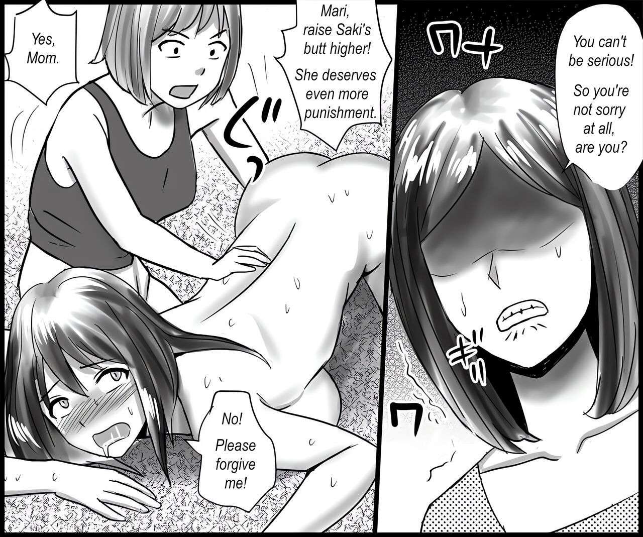 [Onna ni Yoru Onna e no Ryoujoku] Mamahaha to Imouto ni Yoru Zankoku Shuuchi Ijime | Humiliated and punished by my stepmother and stepsister [English]