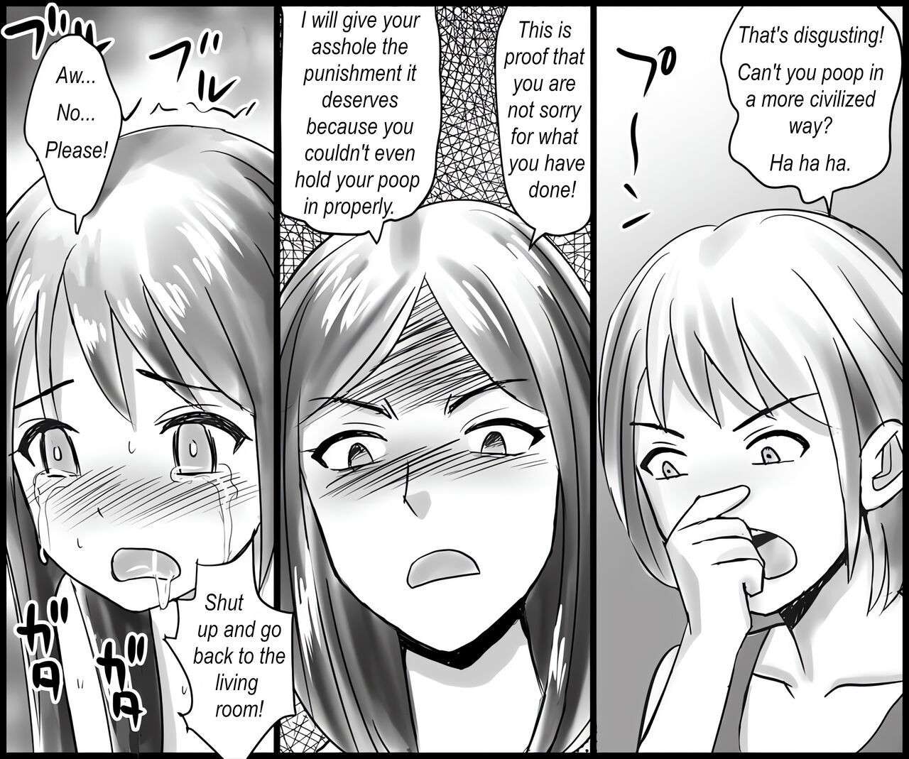 [Onna ni Yoru Onna e no Ryoujoku] Mamahaha to Imouto ni Yoru Zankoku Shuuchi Ijime | Humiliated and punished by my stepmother and stepsister [English]