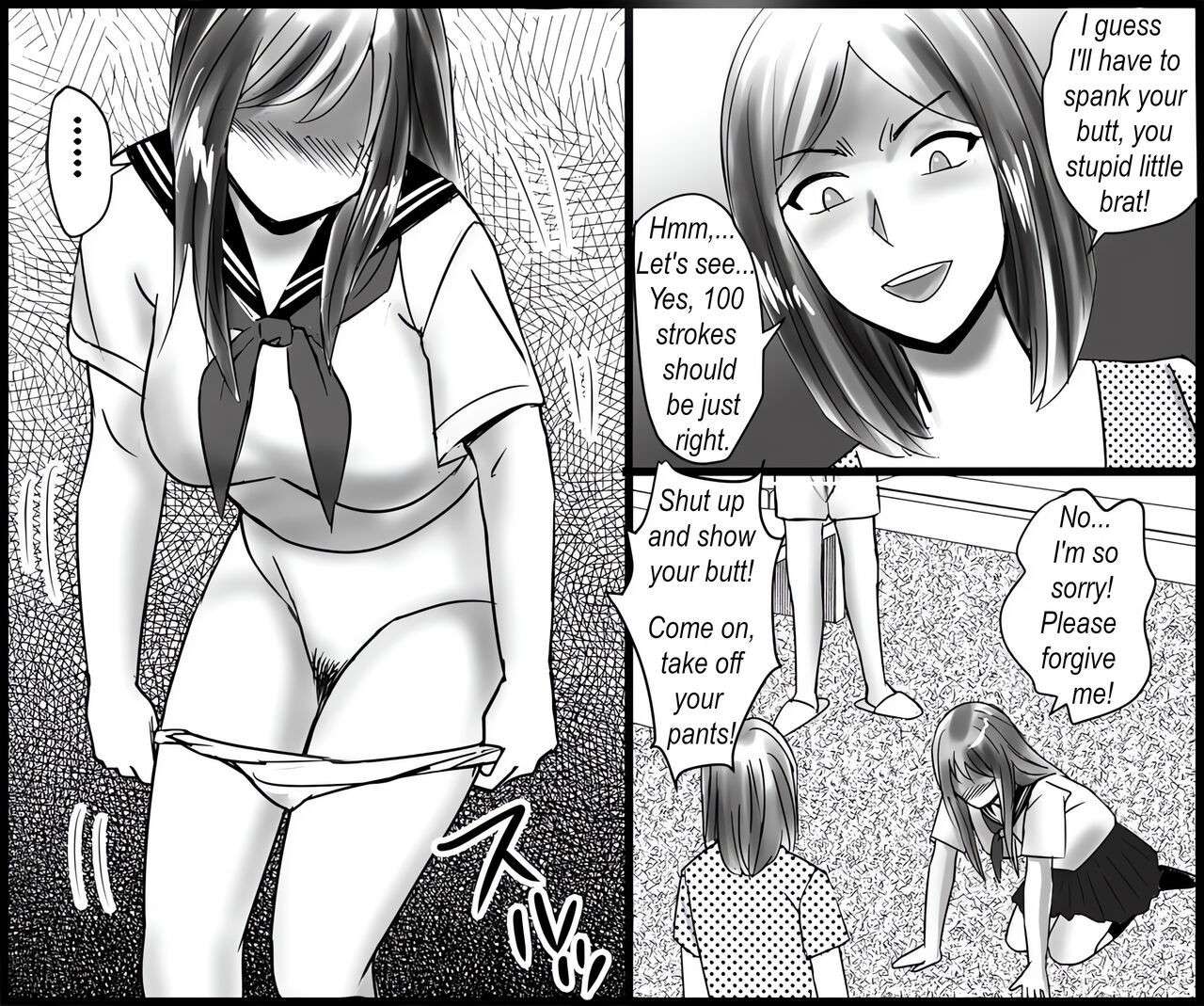 [Onna ni Yoru Onna e no Ryoujoku] Mamahaha to Imouto ni Yoru Zankoku Shuuchi Ijime | Humiliated and punished by my stepmother and stepsister [English]