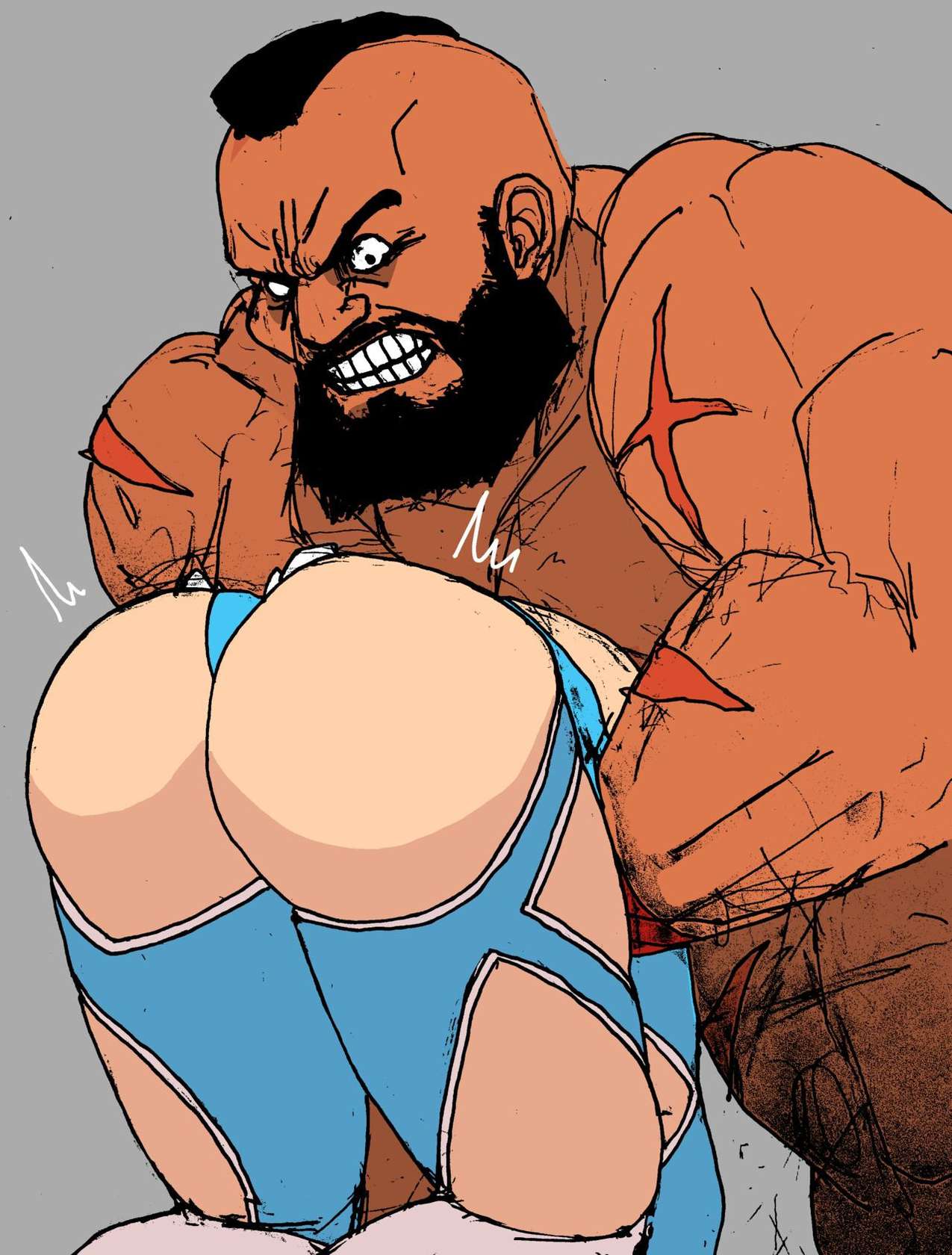 [Sanman-Drill] Zangief VS. Rainbow Mika (Street Fighter) [Japanese + English]