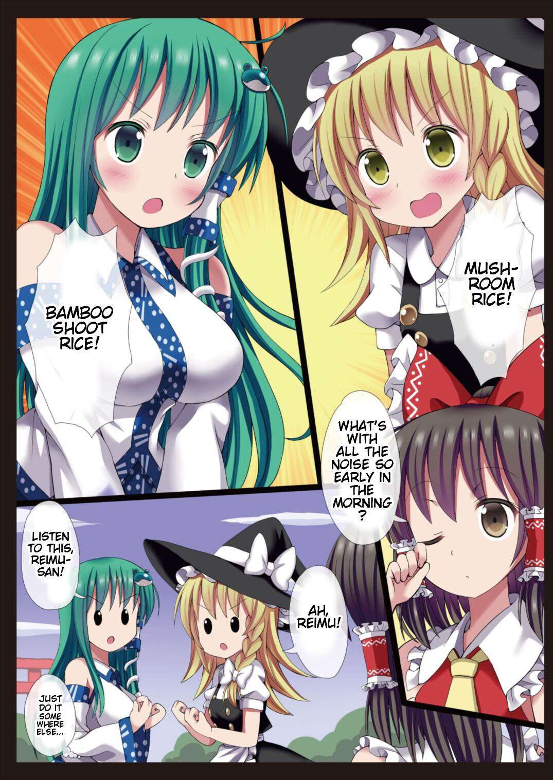 (Reitaisai 12) [Nanmin Festival (Gibuchoko)] Kinoko x Takenoko x Sanae-san (Touhou Project) [English]