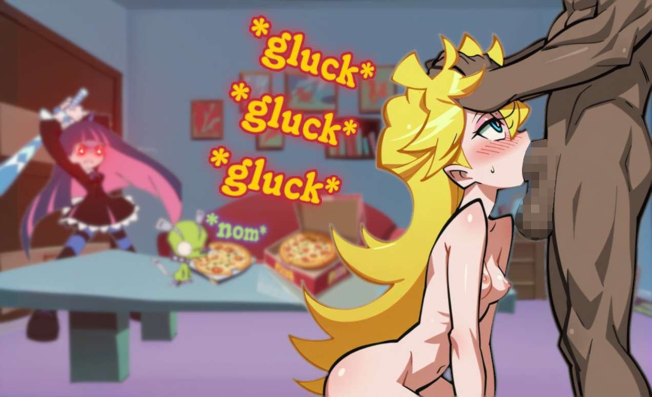 [AI generated] Panty & Stocking have sex with some guy (Black skin variant)