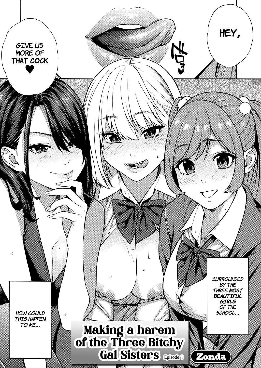 [Zonda] Making a Harem of the Three Bitchy Gal Sisters - Episode 1 (Comic Mugen Tensei 2023-12) [English] [Comoop]