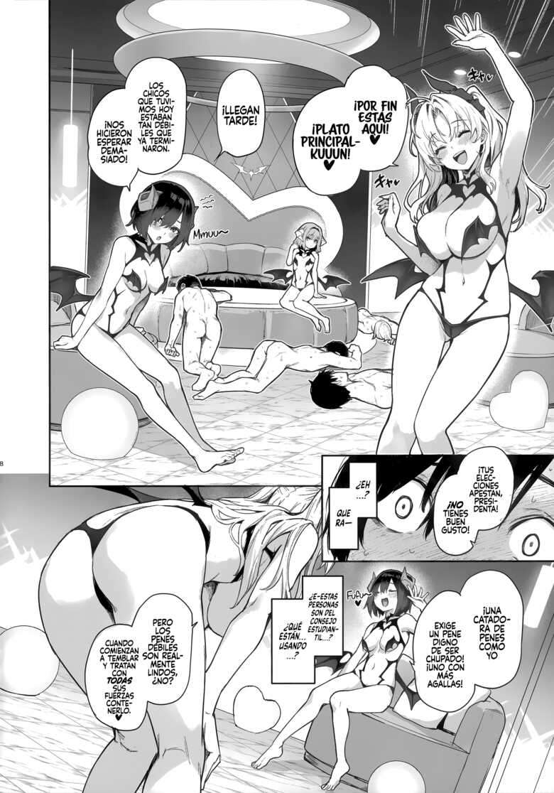 (C104) [Anmitsuyomogitei (Michiking)] Succubus Seitokai Shiko Shiko Shikkoubu [Spanish] [Rakuen Translations]