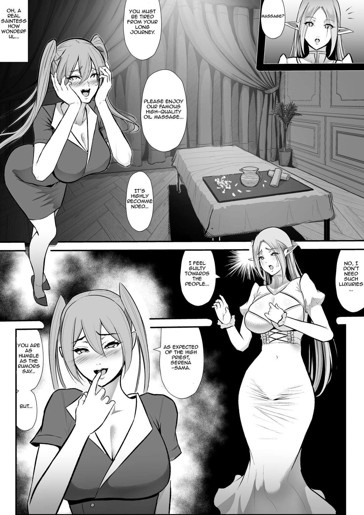 [Hentai Mona Liza (Mona Liza)] Cuckolded Elven Holy Maiden Serena, Falls into Anal Pleasure | Netorare Erufu no seijo shinkan serēna, anaru, kairaku ochi [English] [Aishi21]