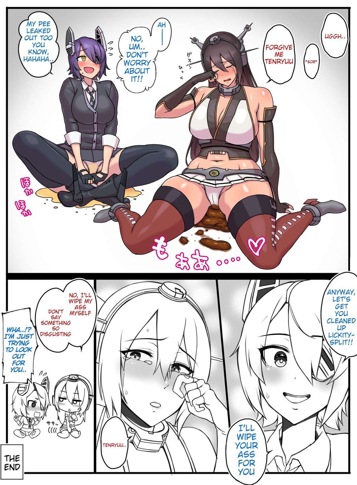 [Kancolle] Nagato and Tenryuu scat/pee manga {English}