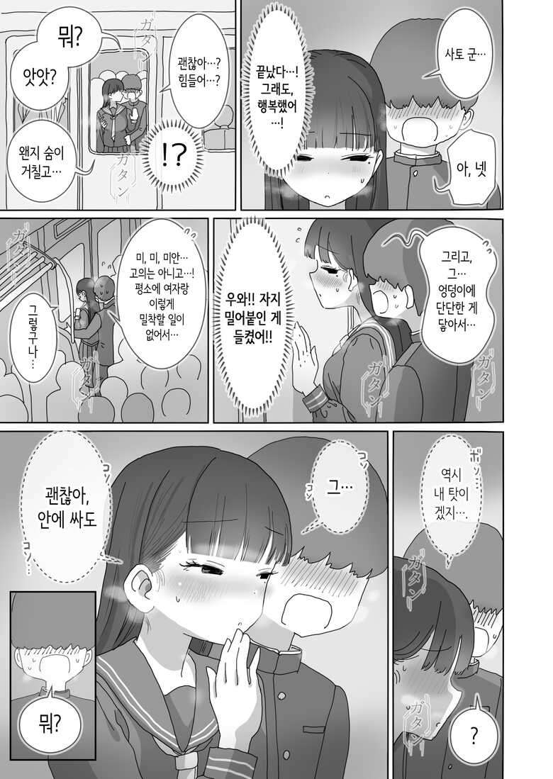 [Hiyashimakura] Densha Tsuugaku-chuu Kossori Nakadashi Sasetekureru Classmate no Kuroi-san  | 전철 통학 중 몰래 질내사정하게 해주는 같은 반의 쿠로이 양 [Korean]