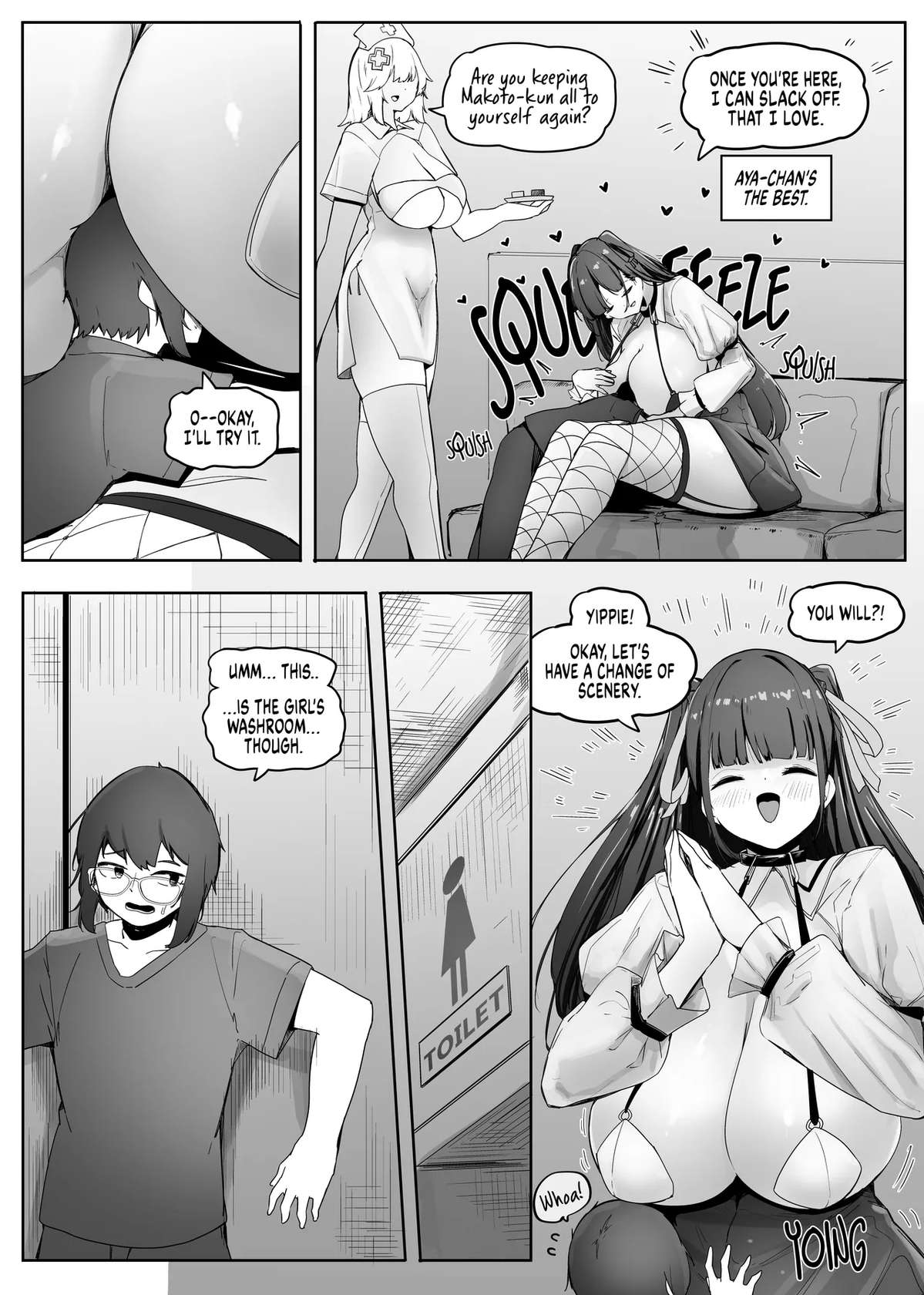 [Marushamo] All the girls in the store are big and yandere  [English] ongoing