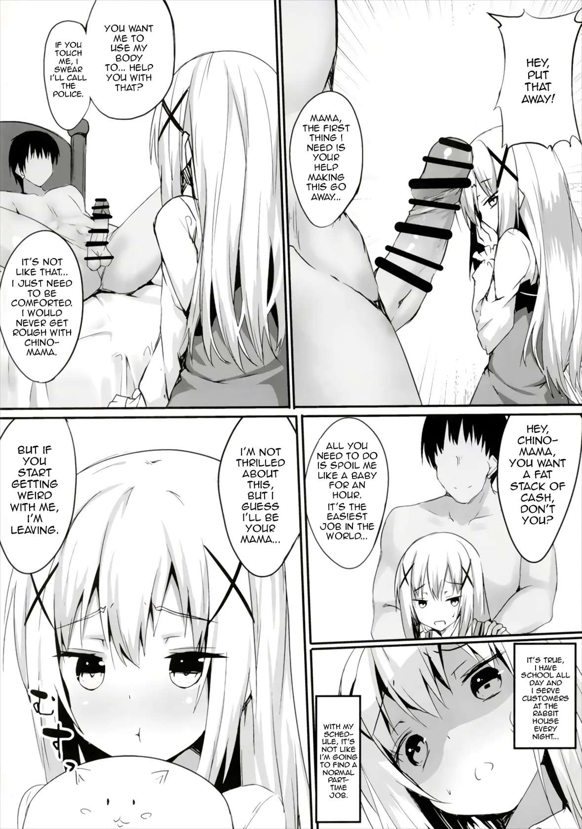 (Futaket 13.5) [Wisteria (Fujihan)] Chino Mama no Semen de Ikuji desu ka? | Can you raise a baby on Chino Mama's Semen? (Gochuumon wa Usagi Desu ka?) [English]