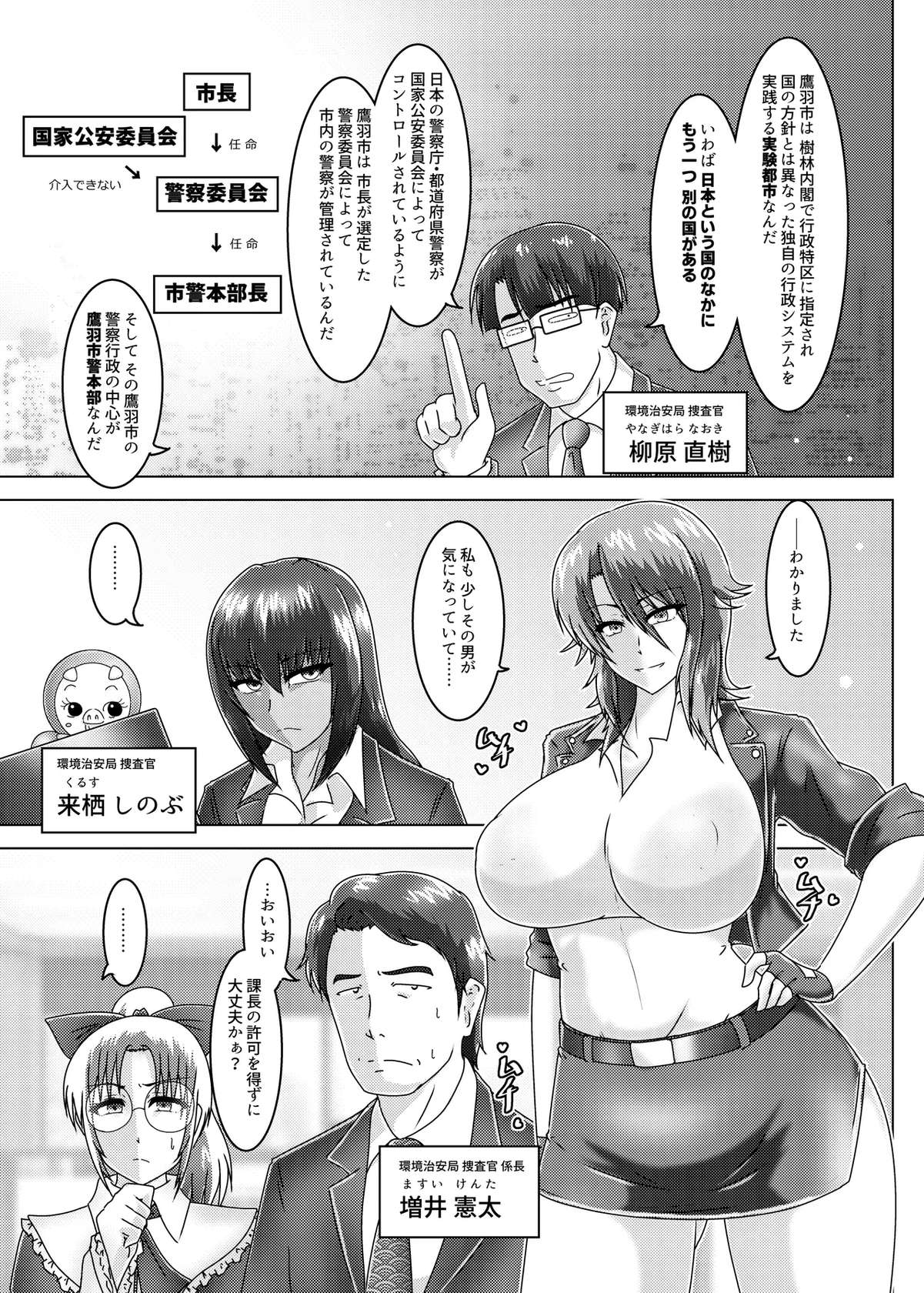 [Wagarashiya (Tasuro Kuzuha)] Sluttish-Hypnotic Detection - Kankyou Chian Kyoku Sousakan Mitsurugi Kagami -  [Digital]