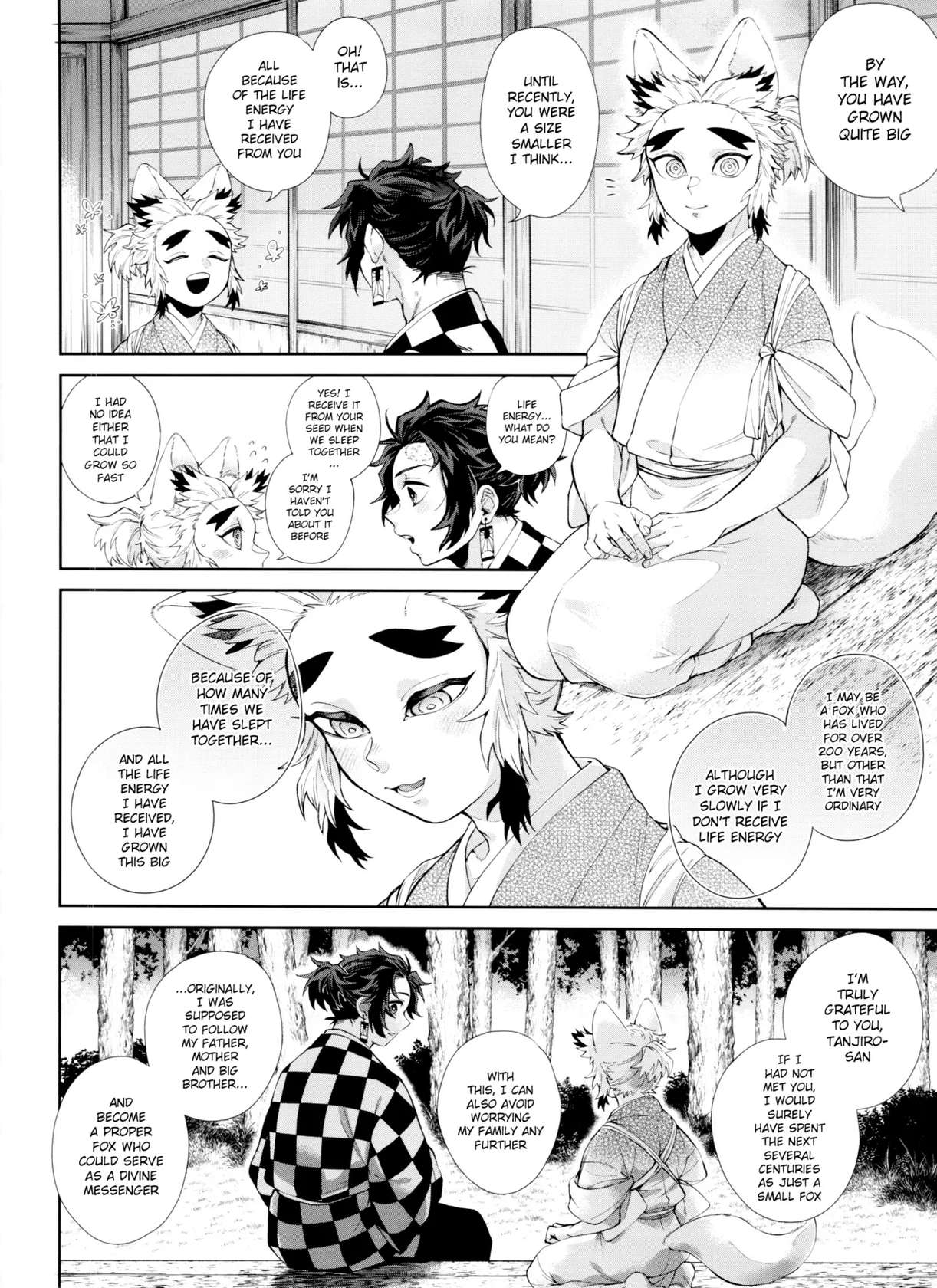 (Tanjoubi ni wa 1000 no Hanataba Hoshi ni Negai o. 2022) [Mekao (Den Meka)] Kitsune Musubi Ni | Tying the Knot with a Fox 2 (Kimetsu no Yaiba) [English] {Chin²}